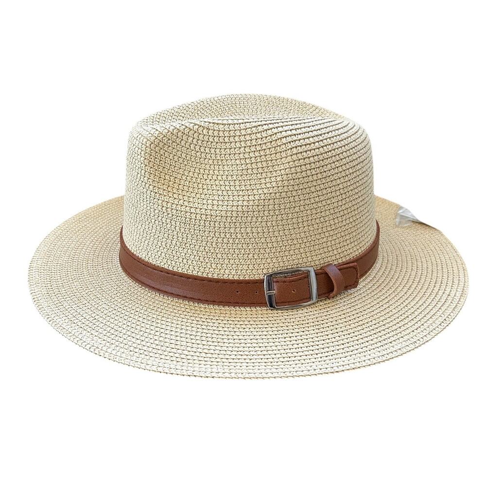 Panama Beach Hat Adjustable Fit Detachable Chin Strap Unisex Sun Hat UPF 80+ NWT